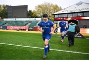 12 November 2023; Thomas Clarkson of Leinster runs out before the United Rugby Championship match between Dragons and Leinster at Rodney Parade in Newport, Wales. Photo by Harry Murphy/Sportsfile
