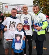 12 November 2023; Participants, from left, David Cash, David Cash, Gary Hogan and Gary Perdue during the Remembrance Run 5K, supported by Silver Stream Healthcare, at the Phoenix Park in Dublin. Photo by Brendan Moran/Sportsfile