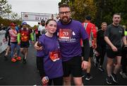 12 November 2023; Milly Magee and Shane Magee after the Remembrance Run 5K, supported by Silver Stream Healthcare, at the Phoenix Park in Dublin. Photo by Brendan Moran/Sportsfile