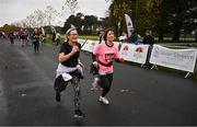 12 November 2023; Participants finish the Remembrance Run 5K, supported by Silver Stream Healthcare, at the Phoenix Park in Dublin. Photo by Brendan Moran/Sportsfile