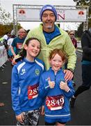 12 November 2023; Sarah, Kelly and Trevor Walsh after the Remembrance Run 5K, supported by Silver Stream Healthcare, at the Phoenix Park in Dublin. Photo by Brendan Moran/Sportsfile