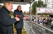 12 November 2023; Starters Tommy Gorman, left, and Mike Murphy officially start the Remembrance Run 5K, supported by Silver Stream Healthcare, at the Phoenix Park in Dublin. Photo by Brendan Moran/Sportsfile