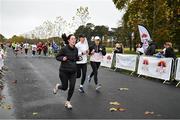 12 November 2023; Participants finish the Remembrance Run 5K, supported by Silver Stream Healthcare, at the Phoenix Park in Dublin. Photo by Brendan Moran/Sportsfile