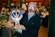 12 November 2023; Mick Murphy of Treaty United after being presented with the Bank of Ireland Healty Football League award during the Sports Direct FAI Cup Final between Bohemians and St Patrick's Athletic at the Aviva Stadium in Dublin. Photo by Stephen McCarthy/Sportsfile