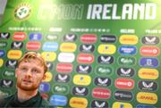 14 November 2023; Liam Scales during a Republic of Ireland press conference at the FAI Headquarters in Abbotstown, Dublin. Photo by Stephen McCarthy/Sportsfile
