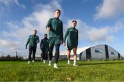 14 November 2023; Dara O'Shea and Jayson Molumby, right, during a Republic of Ireland training session at the FAI National Training Centre in Abbotstown, Dublin. Photo by Stephen McCarthy/Sportsfile