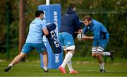 14 November 2023; Ross Molony, right, with Thomas Clarkson and Brian Deeny during Leinster rugby squad training at UCD in Dublin. Photo by Brendan Moran/Sportsfile