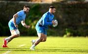 14 November 2023; Rónan Kelleher, right, and Jack Conan during Leinster rugby squad training at UCD in Dublin. Photo by Brendan Moran/Sportsfile
