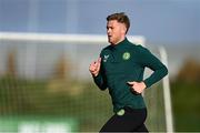 14 November 2023; Nathan Collins during a Republic of Ireland training session at the FAI National Training Centre in Abbotstown, Dublin. Photo by Stephen McCarthy/Sportsfile