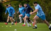 14 November 2023; Jack Boyle and Tadhg Furlong during Leinster rugby squad training at UCD in Dublin. Photo by Brendan Moran/Sportsfile