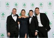 11 November 2023; Rory Cassidy, Clara O'Brien, Kieran Jackson and David Fitzgerald in attendance at the Team Ireland Olympic Ball at the Mansion House in Dublin. The event was a joint celebration of the brilliant performances of Team Ireland athletes at the European Games this summer, as well as the announcement of the winners of the Olympic Federation of Ireland Annual Awards. The event was attended by the Minister for Tourism, Culture, Arts, Gaeltacht, Sport and Media, Catherine Martin TD, Minister of State for Sport and Physical Education, Thomas Byrne TD, Olympic medallists, European Games athletes, Team Ireland Sponsors and Partners, Sport Ireland and the wider Olympic family. Photo by David Fitzgerald/Sportsfile