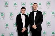 11 November 2023; Mark Smyth, left, and Jack Raftery in attendance at the Team Ireland Olympic Ball at the Mansion House in Dublin. The event was a joint celebration of the brilliant performances of Team Ireland athletes at the European Games this summer, as well as the announcement of the winners of the Olympic Federation of Ireland Annual Awards. The event was attended by the Minister for Tourism, Culture, Arts, Gaeltacht, Sport and Media, Catherine Martin TD, Minister of State for Sport and Physical Education, Thomas Byrne TD, Olympic medallists, European Games athletes, Team Ireland Sponsors and Partners, Sport Ireland and the wider Olympic family. Photo by David Fitzgerald/Sportsfile