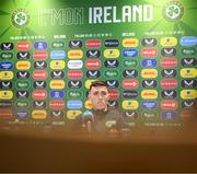 15 November 2023; Dara O'Shea during a Republic of Ireland press conference at the FAI Headquarters in Abbotstown, Dublin. Photo by Stephen McCarthy/Sportsfile