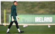15 November 2023; Goalkeeper Gavin Bazunu during a Republic of Ireland training session at the FAI National Training Centre in Abbotstown, Dublin. Photo by Stephen McCarthy/Sportsfile