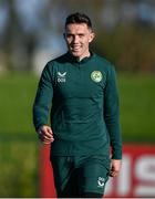 15 November 2023; Dara O'Shea during a Republic of Ireland training session at the FAI National Training Centre in Abbotstown, Dublin. Photo by Stephen McCarthy/Sportsfile