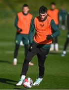 15 November 2023; Troy Parrott during a Republic of Ireland training session at the FAI National Training Centre in Abbotstown, Dublin. Photo by Stephen McCarthy/Sportsfile