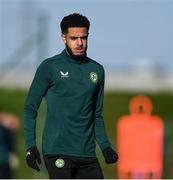 15 November 2023; Andrew Omobamidele during a Republic of Ireland training session at the FAI National Training Centre in Abbotstown, Dublin. Photo by Stephen McCarthy/Sportsfile