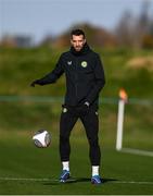 15 November 2023; Shane Duffy during a Republic of Ireland training session at the FAI National Training Centre in Abbotstown, Dublin. Photo by Stephen McCarthy/Sportsfile