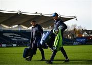 17 November 2023; Head coach Leo Cullen, right, and contact skills coach Sean O'Brien during a Leinster Rugby captain's run at the RDS Arena in Dublin. Photo by Harry Murphy/Sportsfile