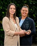 17 November 2023; Niamh O’Dea of Banner Ladies and Clare is presented with The Croke Park/LGFA Player of the Month award for October 2023 by Tanya Blount, Duty Manager, The Croke Park, at The Croke Park in Jones Road, Dublin. Niamh scored 1-3 in the 2023 Clare Senior County Final victory over West Clare Gaels and an incredible 3-6 from play as Banner Ladies defeated Mourneabbey in the Munster Senior Club Championship semi-final. Photo by Brendan Moran/Sportsfile