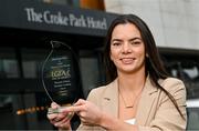 17 November 2023; Niamh O’Dea of Banner Ladies and Clare with The Croke Park/LGFA Player of the Month award for October 2023, at The Croke Park in Jones Road, Dublin. Niamh scored 1-3 in the 2023 Clare Senior County Final victory over West Clare Gaels and an incredible 3-6 from play as Banner Ladies defeated Mourneabbey in the Munster Senior Club Championship semi-final. Photo by Brendan Moran/Sportsfile