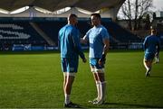 17 November 2023; James Ryan speaks to Ross Molony during a Leinster Rugby captain's run at the RDS Arena in Dublin. Photo by Harry Murphy/Sportsfile