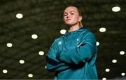 17 November 2023; Vikki Wall poses for a portrait during the Ireland media day ahead of the HSBC SVNS Season at the IRFU High Performance Centre in Dublin. Photo by Ben McShane/Sportsfile