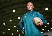 17 November 2023; Vikki Wall poses for a portrait during the Ireland media day ahead of the HSBC SVNS Season at the IRFU High Performance Centre in Dublin. Photo by Ben McShane/Sportsfile