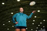 17 November 2023; Vikki Wall poses for a portrait during the Ireland media day ahead of the HSBC SVNS Season at the IRFU High Performance Centre in Dublin. Photo by Ben McShane/Sportsfile