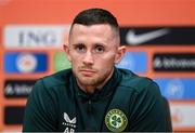 17 November 2023; Alan Browne during a Republic of Ireland press conference at Johan Cruijff ArenA in Amsterdam, Netherlands. Photo by Stephen McCarthy/Sportsfile