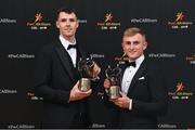 17 November 2023; Kilkenny and O'Loughlin Gaels award winners, Huw Lawlor, left, and Mikey Butler, with their PwC GAA/GPA All-Star Awards during the 2023 PwC GAA/GPA All-Star Awards at the RDS in Dublin. Photo by David Fitzgerald/Sportsfile