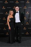 17 November 2023; Paddy Deegan of Kilkenny and Orla Sweeney on arrival at the 2023 PwC GAA/GPA All-Star Awards at the RDS in Dublin. Photo by Seb Daly/Sportsfile