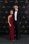 17 November 2023; David Reidy of Limerick and Aoife Ní Cheallaigh on arrival at the 2023 PwC GAA/GPA All-Star Awards at the RDS in Dublin. Photo by Seb Daly/Sportsfile