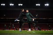 17 November 2023; Shane Duffy, left, and Matt Doherty during a Republic of Ireland training session at Johan Cruijff ArenA in Amsterdam, Netherlands. Photo by Stephen McCarthy/Sportsfile
