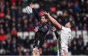 17 November 2023; Willem Alberts of Emirates Lions and Iain Henderson of Ulster during the United Rugby Championship match between Ulster and Emirates Lions at Kingspan Stadium in Belfast. Photo by Ramsey Cardy/Sportsfile