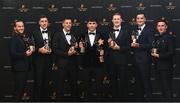 17 November 2023; Limerick award winners, left to right, Tom Morrissey, Diarmaid Byrnes, Dan Morrissey, Aaron Gillane, William O'Donoghue, Kyle Hayes, and Darragh O'Donovan, with their PwC GAA/GPA All-Star Awards during the 2023 PwC GAA/GPA All-Star Awards at the RDS in Dublin. Photo by David Fitzgerald/Sportsfile