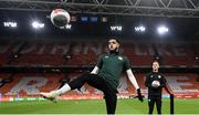 17 November 2023; Andrew Omobamidele during a Republic of Ireland training session at Johan Cruijff ArenA in Amsterdam, Netherlands. Photo by Stephen McCarthy/Sportsfile