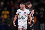 17 November 2023; Reuben Crothers of Ulster celebrates his side's third try, scored by Rob Herring, during the United Rugby Championship match between Ulster and Emirates Lions at Kingspan Stadium in Belfast. Photo by Ramsey Cardy/Sportsfile