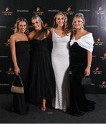 17 November 2023; Orla Sweeney, Courtney McGrath, Katie Garry-Murphy, and Michelle Donnelly on arrival at the 2023 PwC GAA/GPA All-Star Awards at the RDS in Dublin. Photo by Seb Daly/Sportsfile