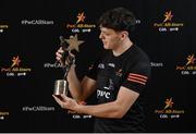 17 November 2023; David Clifford of Kerry with his PwC GAA/GPA Footballer of the Year award during the 2023 PwC GAA/GPA All-Star Awards at the RDS in Dublin. Photo by David Fitzgerald/Sportsfile