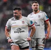 17 November 2023; Marty Moore, left, and Iain Henderson of Ulster during the United Rugby Championship match between Ulster and Emirates Lions at Kingspan Stadium in Belfast. Photo by Ramsey Cardy/Sportsfile