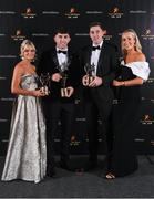 17 November 2023; Limerick and Patrickswell team-mates Aaron Gillane and Diarmaid Byrnes along with Róisín Ambrose and Elaine Kennedy at the 2023 PwC GAA/GPA All-Star Awards at the RDS in Dublin. Photo by Seb Daly/Sportsfile