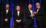 17 November 2023; Stephen Cluxton of Dublin is presented with his PwC All-Star award by Uachtarán Chumann Lúthchleas Gael Larry McCarthy, in the company of Gaelic Players Association chief executive Tom Parsons, left, and PwC managing partner Enda McDonagh during the 2023 PwC GAA/GPA All-Star Awards at the RDS in Dublin. Photo by Brendan Moran/Sportsfile