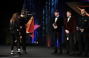 17 November 2023; Aaron Gillane of Limerick, left, Conor Whelan and Tom Morrissey of Limerick during the 2023 PwC GAA/GPA All-Star Awards at the RDS in Dublin. Photo by Brendan Moran/Sportsfile