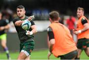 18 November 2023; Tiernan O’Halloran of Connacht warms up before the United Rugby Championship match between Hollywoodbets Sharks and Connacht at Holywoodbets Kings Park in Durban, South Africa. Photo by Shaun Roy/Sportsfile