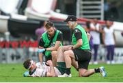 18 November 2023; Cathal Forde of Connacht receives medical attention treatment during the United Rugby Championship match between Hollywoodbets Sharks and Connacht at Holywoodbets Kings Park in Durban, South Africa. Photo by Shaun Roy/Sportsfile