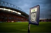 18 November 2023; A general view of a URC corner flag before the United Rugby Championship match between Munster and DHL Stormers at Thomond Park in Limerick. Photo by David Fitzgerald/Sportsfile