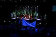 18 November 2023; Mainistir Chnoc Muaidhe of Galway, Norrie Quinn, Caroline Ward, Madeline Dolan, Olivia McNama and Orla Hession competing in the Bailéad-Ghrúpa category during the Scór Sinsir 2023 All-Ireland Finals at the INEC Arena in Killarney, Kerry. Photo by Eóin Noonan/Sportsfile