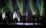 18 November 2023; Tulach Sheasta of Tipperary, Anthony Floyd, Paraic Kennedy, Teresa Nolan, Michelle Toohey and Siobhan Egan competing in the Bailéad-Ghrúpa category during the Scór Sinsir 2023 All-Ireland Finals at the INEC Arena in Killarney, Kerry. Photo by Eóin Noonan/Sportsfile