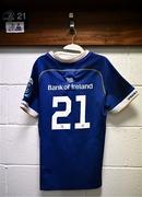 18 November 2023; The jersey of Leinster debutant Fintan Gunne is seen in the dressing room before the United Rugby Championship match between Leinster and Scarlets at the RDS Arena in Dublin. Photo by Harry Murphy/Sportsfile